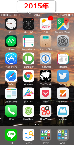 2015年のiPhone6ホーム画面
