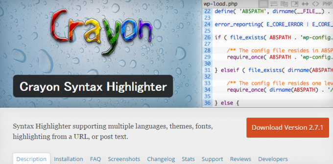 Crayon Syntax Highlighter