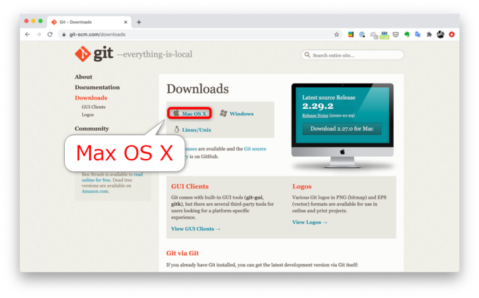 GitのMac版をダウンロード