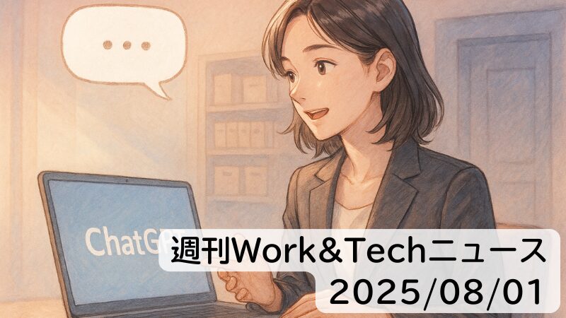 週刊Work&Techニュース 2025/08/01: Google検索「グループ分け」／ChatGPTにあなたの秘密をペラペラ明かさない方が良いほか