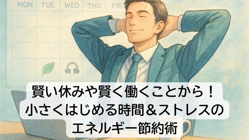 賢い休みや賢く働くことから!小さくはじめる時間&ストレスのエネルギー節約術