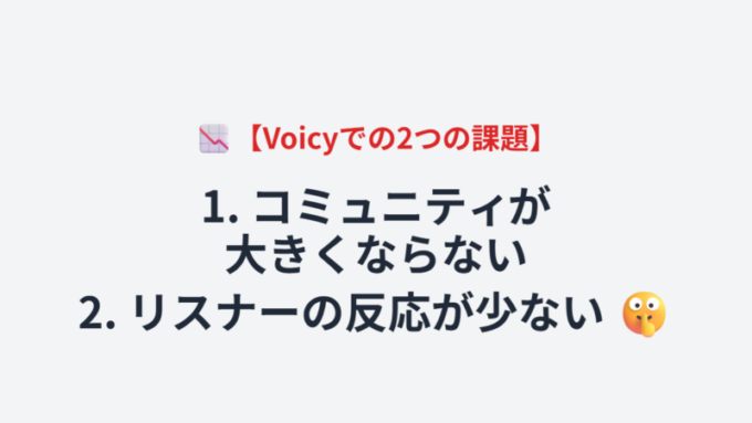 Voicyでの課題