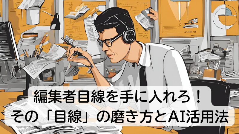 編集者目線を手に入れろ！その「目線」の磨き方とAI活用法