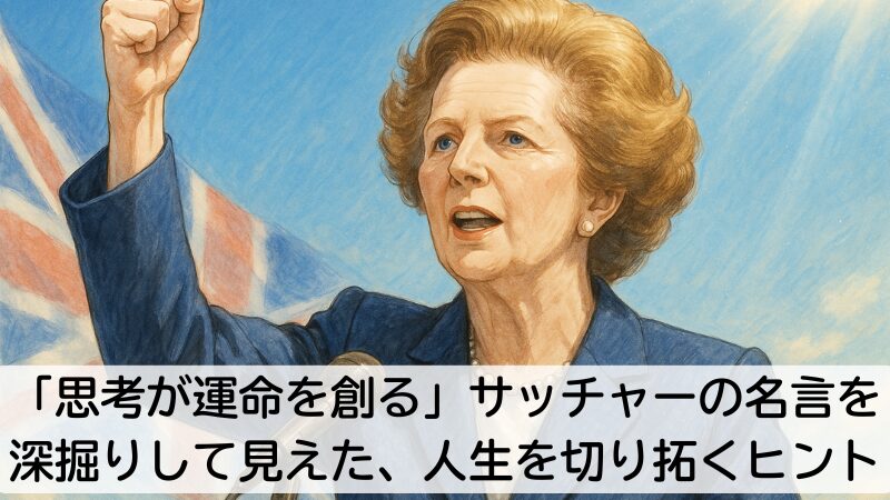 「思考が運命を創る」サッチャーの名言を深掘りして見えた、人生を切り拓くヒント