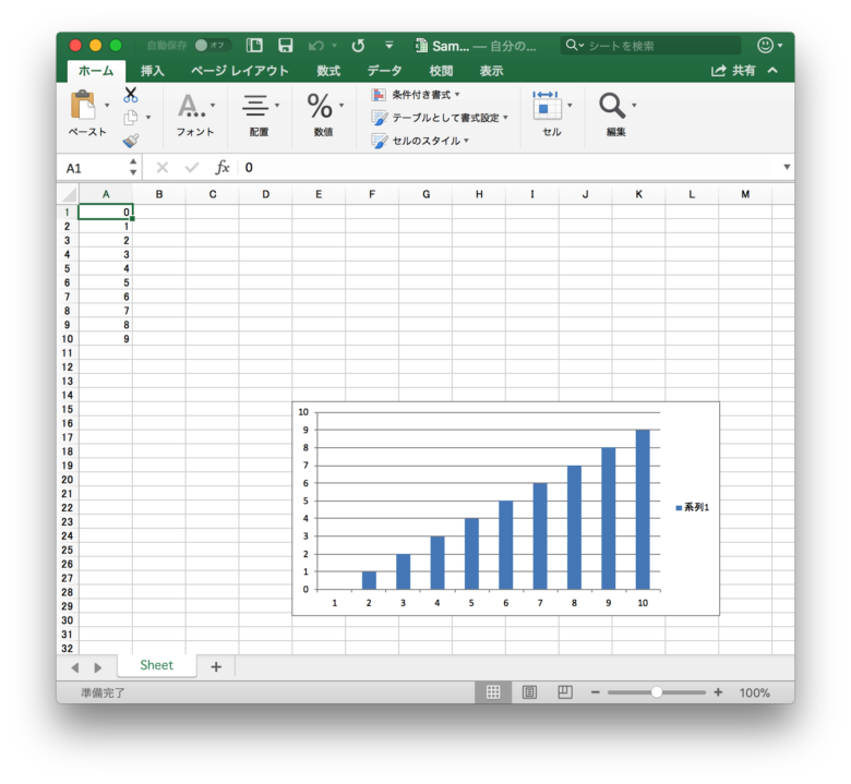 Pythonでopenpyxlを使いexcelのグラフを作成する Chart関連オブジェクトの紹介