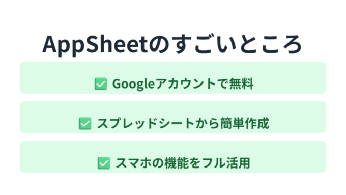 AppSheetの強み