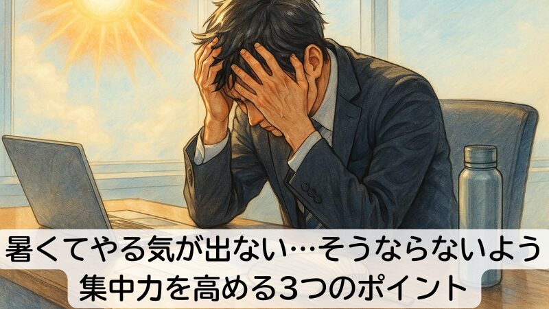 暑くてやる気が出ない…そうならないよう集中力を高める3つのポイント