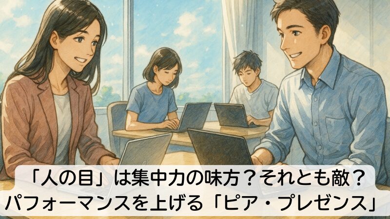 「人の目」は集中力の味方？それとも敵？パフォーマンスを上げる「ピア・プレゼンス」という考え方