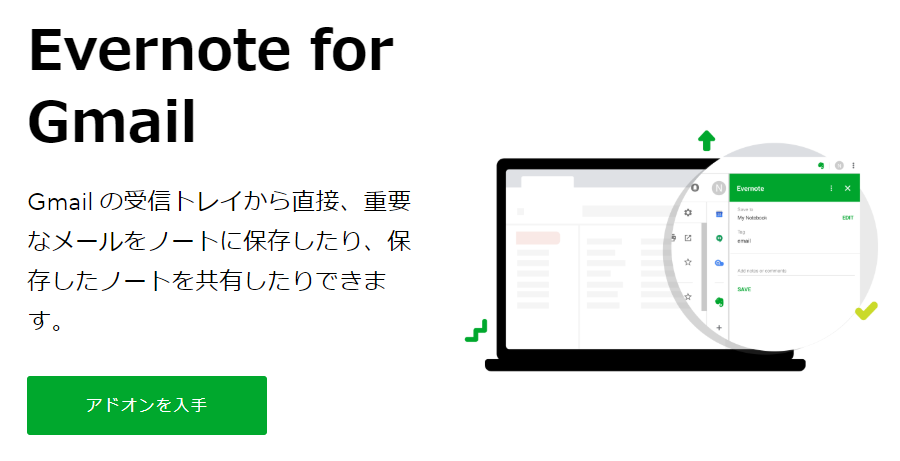 メールを２ステップでクリップできる Evernote For Gmail のインストールとその使い方