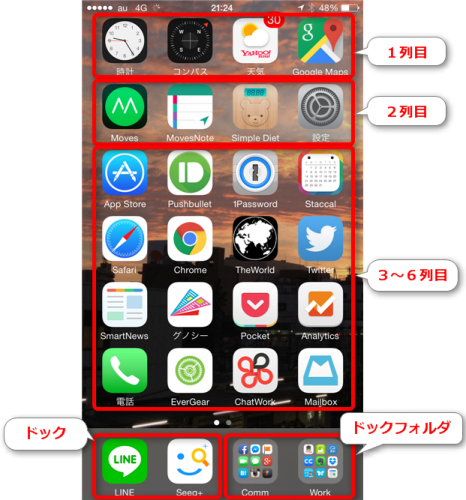 iPhone6ホーム画面